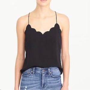 Jcrew Factory scalloped cami- black
